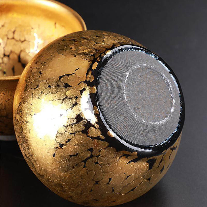 Gold Spot Jian Zhan Tenmoku Tea Cup