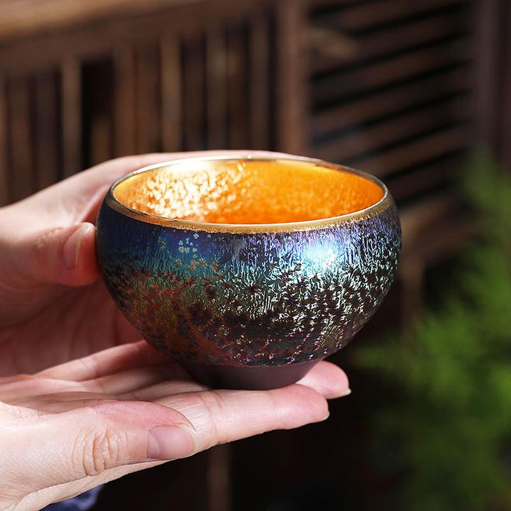 golden magic jian zhan tenmoku ware tea cup