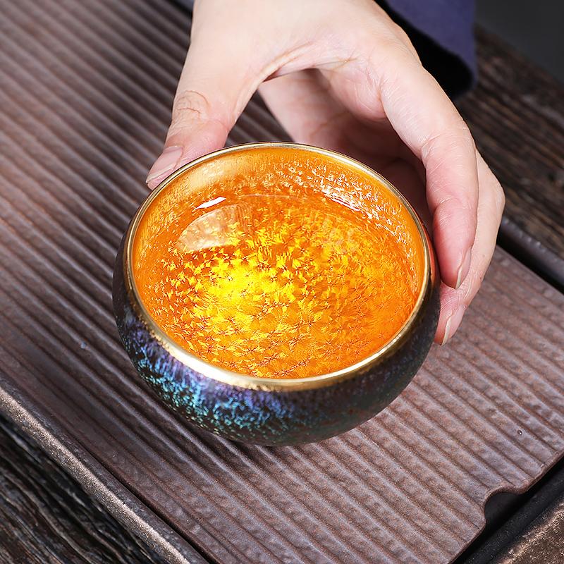 golden magic jian zhan tenmoku ware tea cup