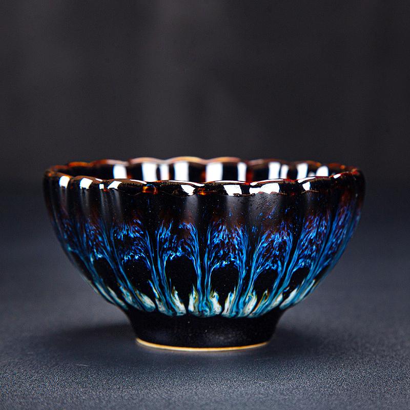 golden peacock jian zhan tenmoku ware tea cup