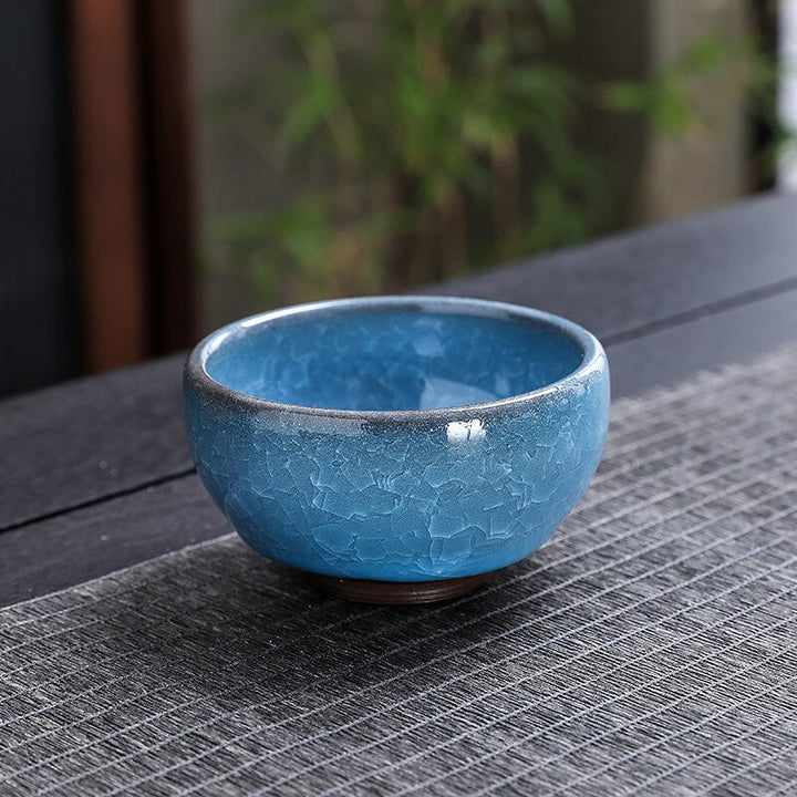 lake blue jian zhan tenmoku ware tea cup