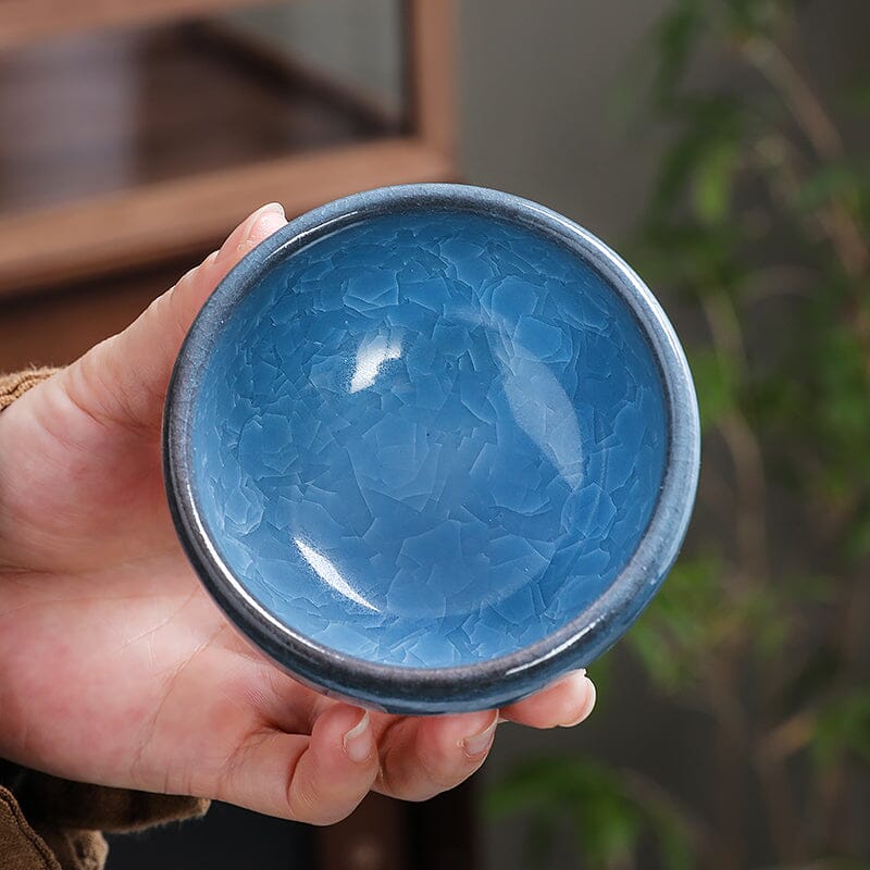 lake blue jian zhan tenmoku ware tea cup