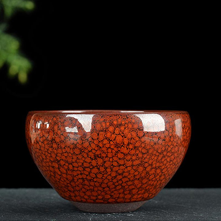 orange jian zhan tenmoku ware tea cup