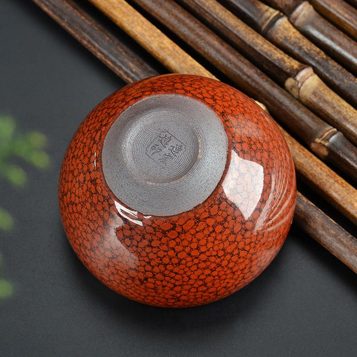 orange jian zhan tenmoku ware tea cup