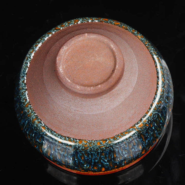 Blue Peacock Jianzhan Tenmoku Tea Cup