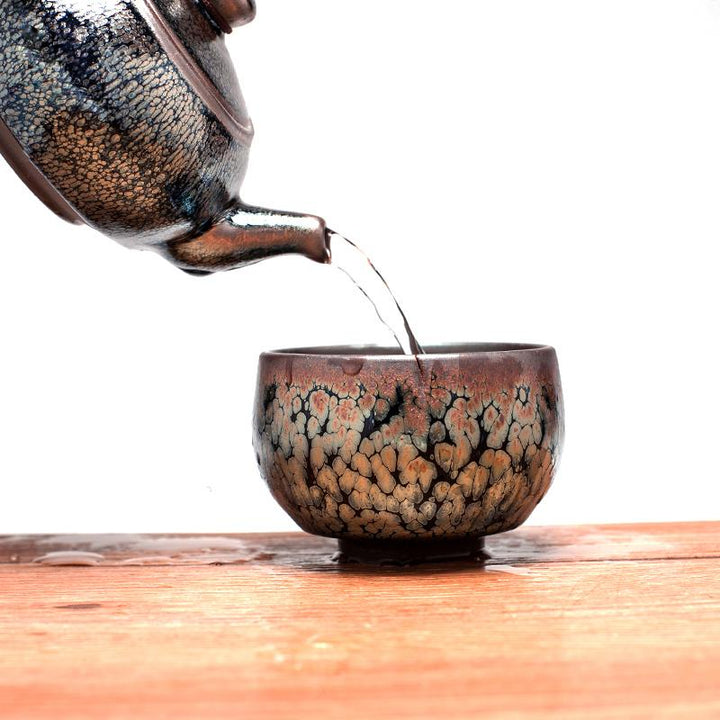 Silver Hair Tenmoku Jian Zhan Teapot