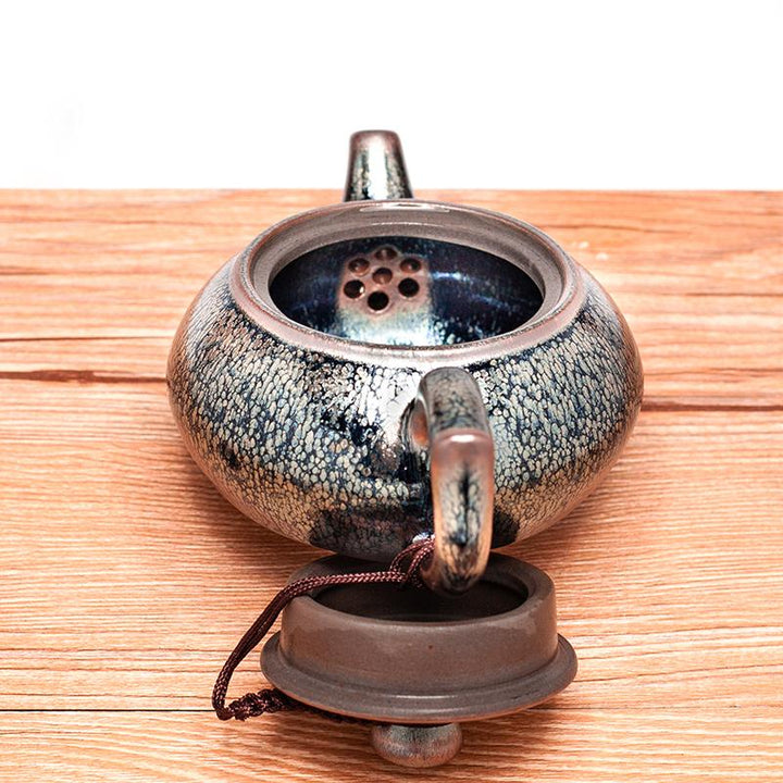 Silver Hair Tenmoku Jian Zhan Teapot