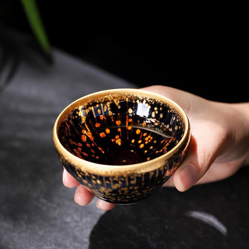 golden drops handmade tenmoku ware jianzhan teacup