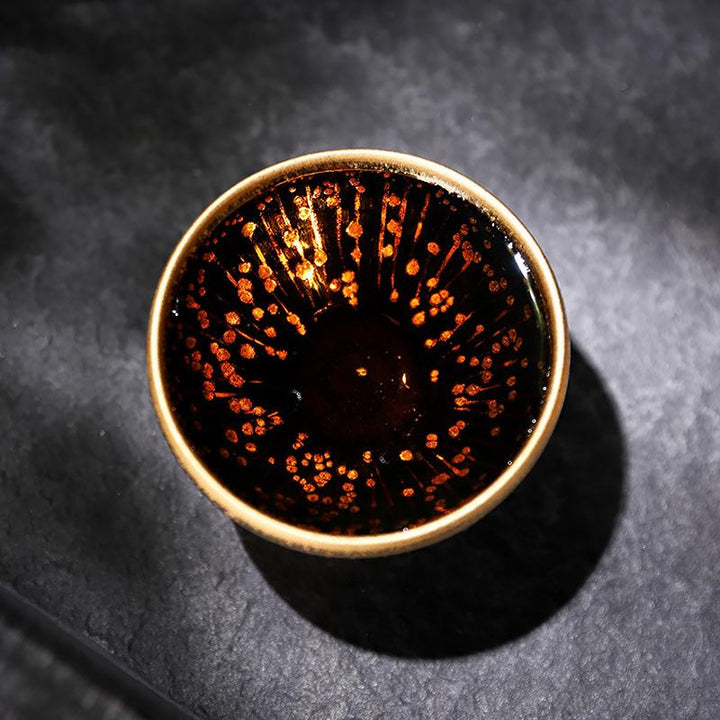 golden drops handmade tenmoku ware jianzhan teacup