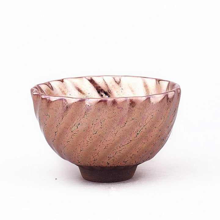 rose gold handmade jianzhan tenmoku ware tea bowl