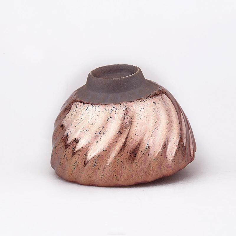 rose gold handmade jianzhan tenmoku ware tea bowl