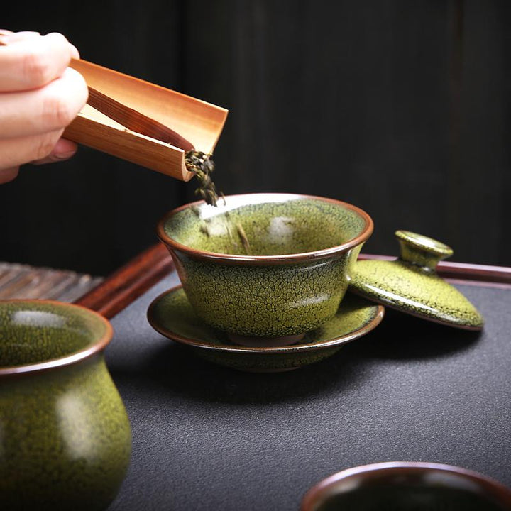 Francolin Tenmoku Jian Zhan Tea Set